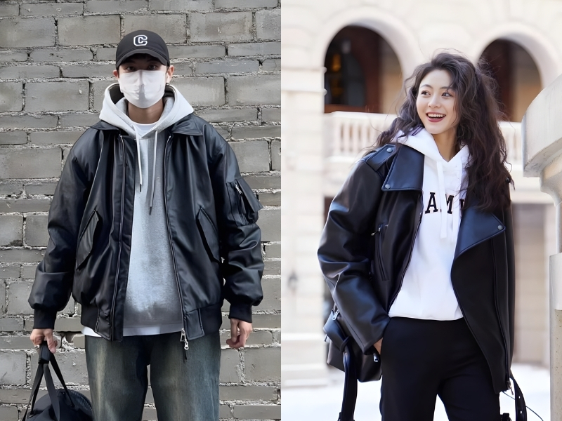 phối áo hoodie với áo khoác