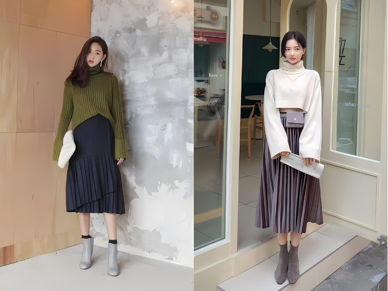 mặc váy mùa đông không lạnh