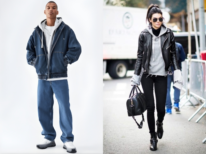 phối áo hoodie với áo khoác