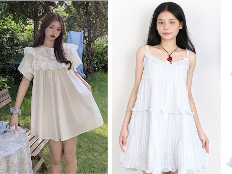 cách phối váy babydoll cách phối váy babydoll