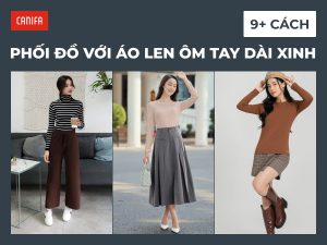 cách phối đồ với áo len ôm tay dài