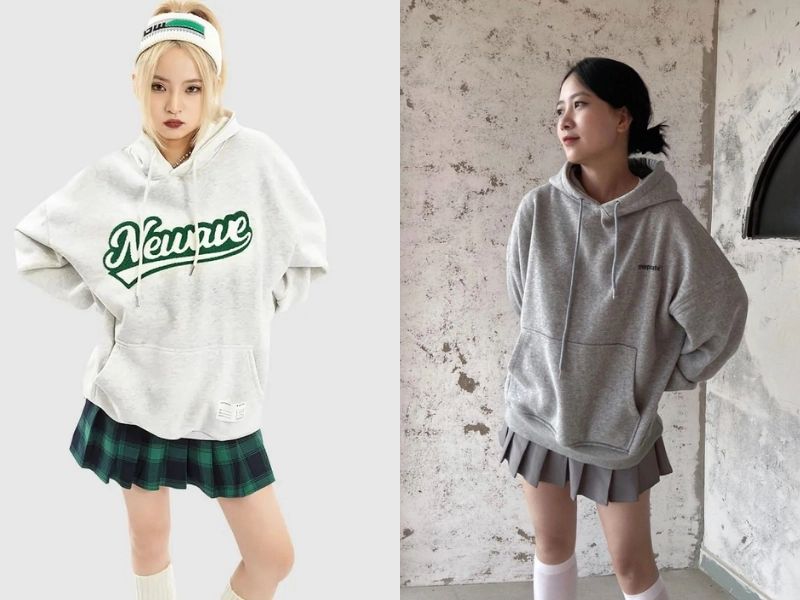 phối áo hoodie cho người lùn