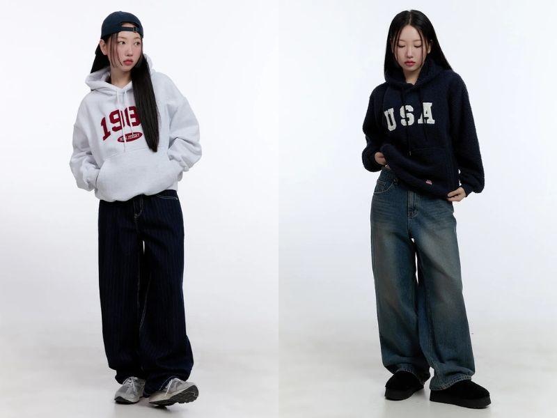 phối áo hoodie cho người lùn