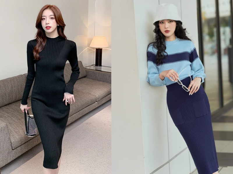 cách phối đồ với đầm len body cách phối đồ với đầm len body