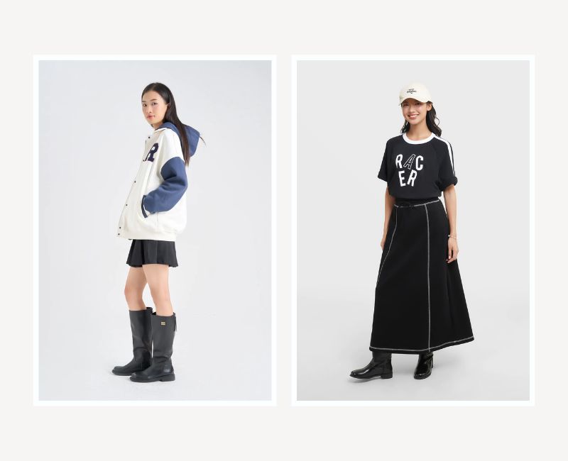 mix váy mùa đông