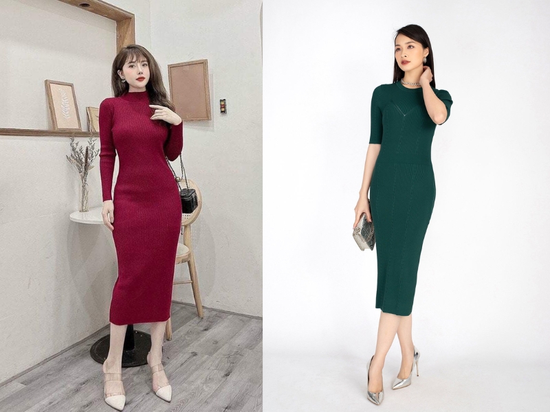 váy len body mặc với áo khoác gì váy len body mặc với áo khoác gì