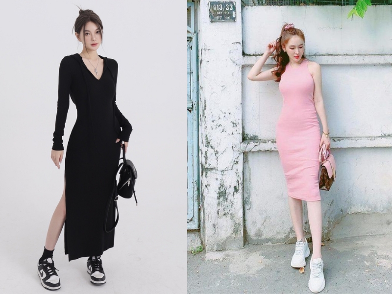 váy len body mặc với áo khoác gì váy len body mặc với áo khoác gì