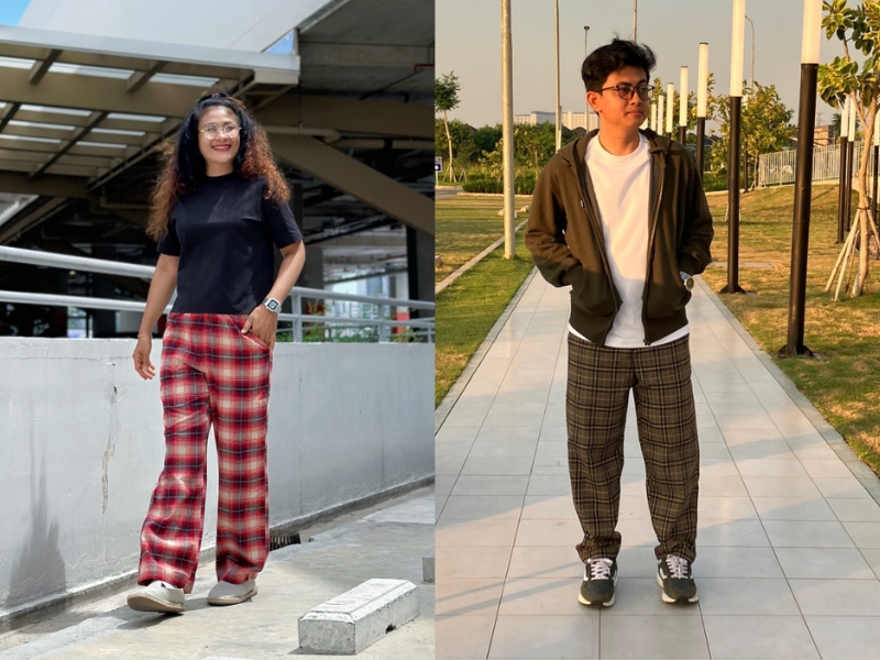 phối đồ flannel nam