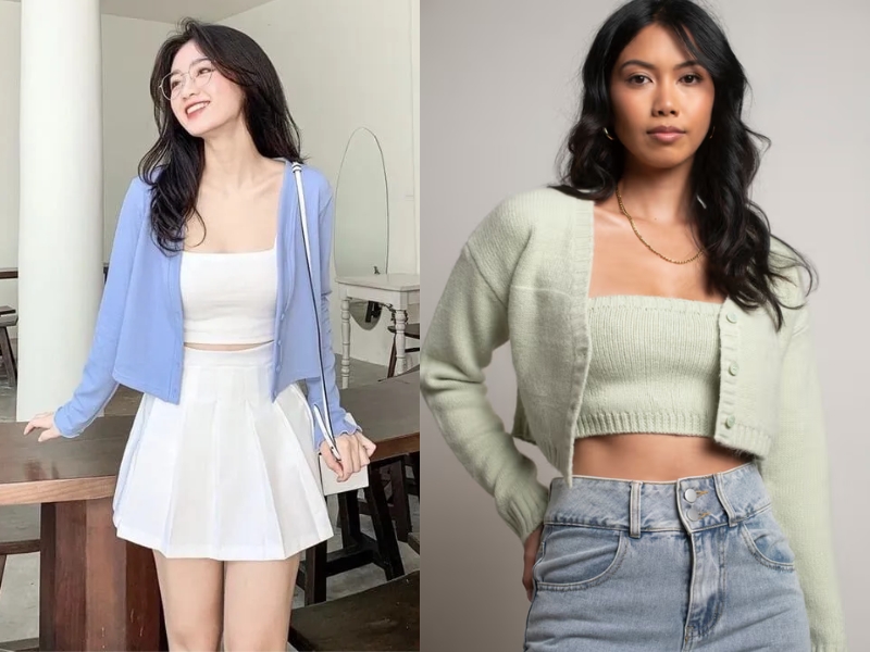 cách kết hợp áo cardigan ngắn cách kết hợp áo cardigan ngắn