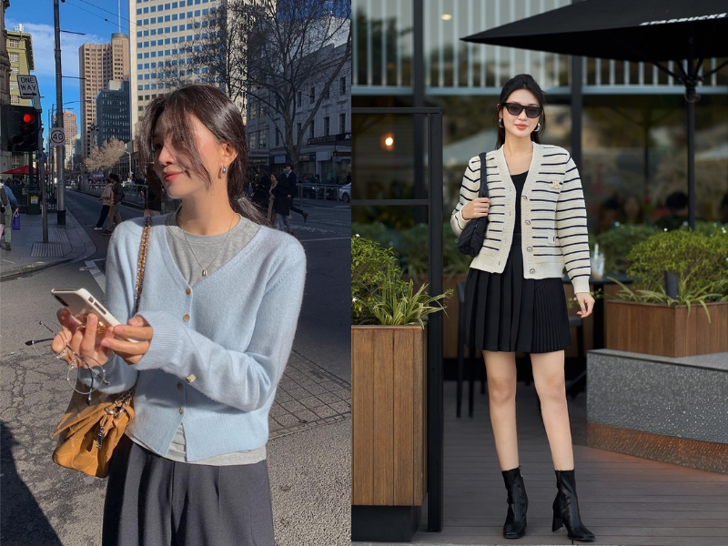 cách mix cardigan dáng ngắn cách mix cardigan dáng ngắn