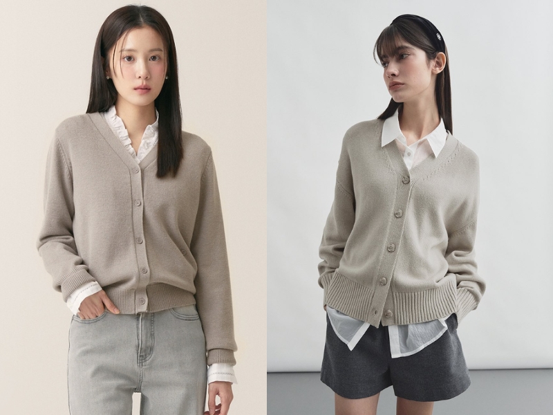 phối đồ với áo len cardigan ngắn phối đồ với áo len cardigan ngắn