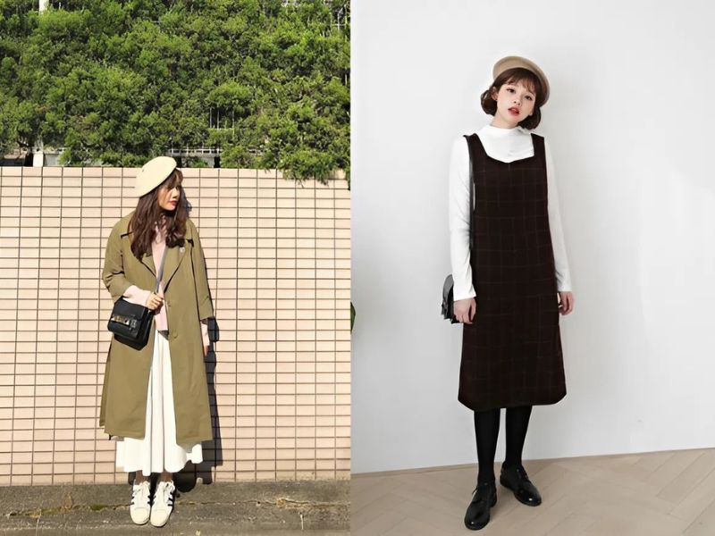 chân váy suông dài mặc với áo gì