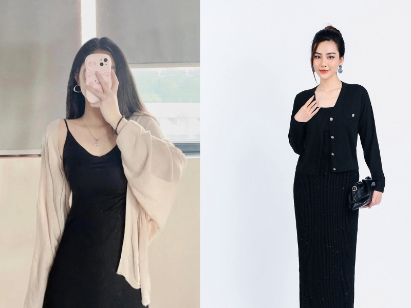 mix đồ với váy len body mix đồ với váy len body