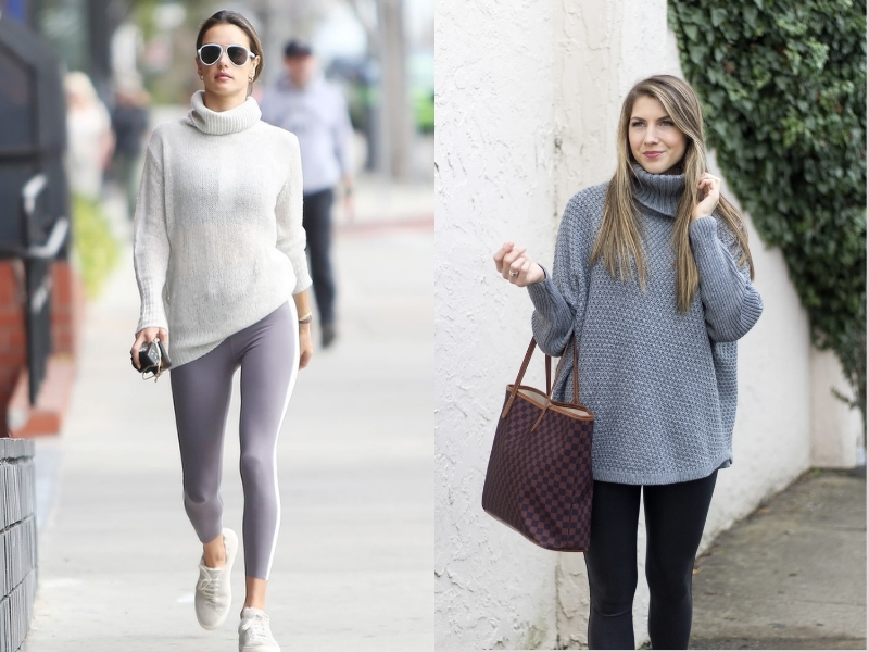 phối đồ với quần legging cho người mập