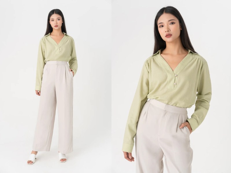 bảng size freesize các kiểu áo sơ mi nữ dài tay đẹp