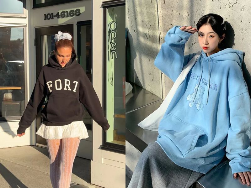 phối áo hoodie cho người lùn