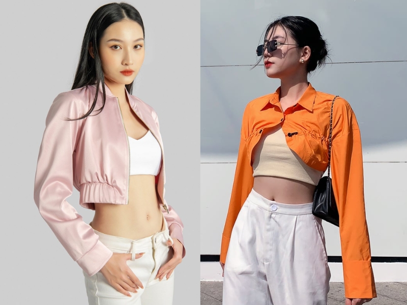 phối đồ với áo khoác jean croptop phối đồ với áo khoác jean croptop