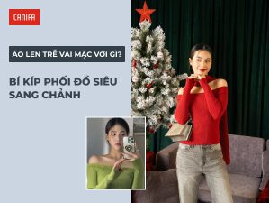 áo len trễ vai mặc với gì đẹp