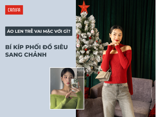 áo len trễ vai mặc với gì đẹp