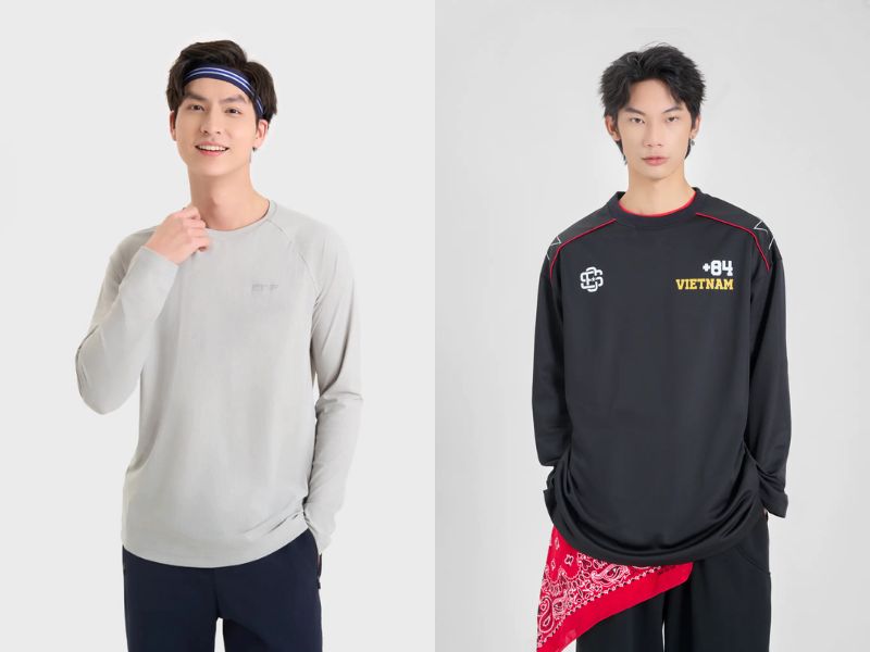 cách phối áo thun tay dài nam