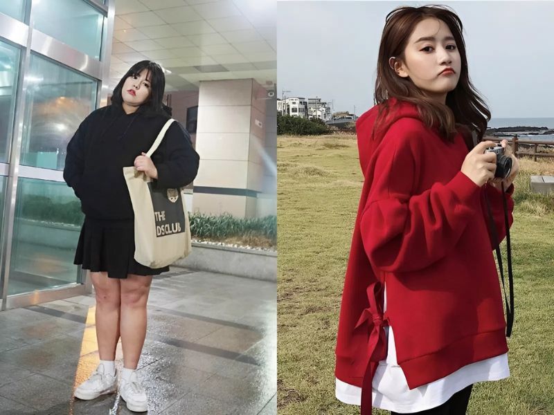 phối áo hoodie cho người mập