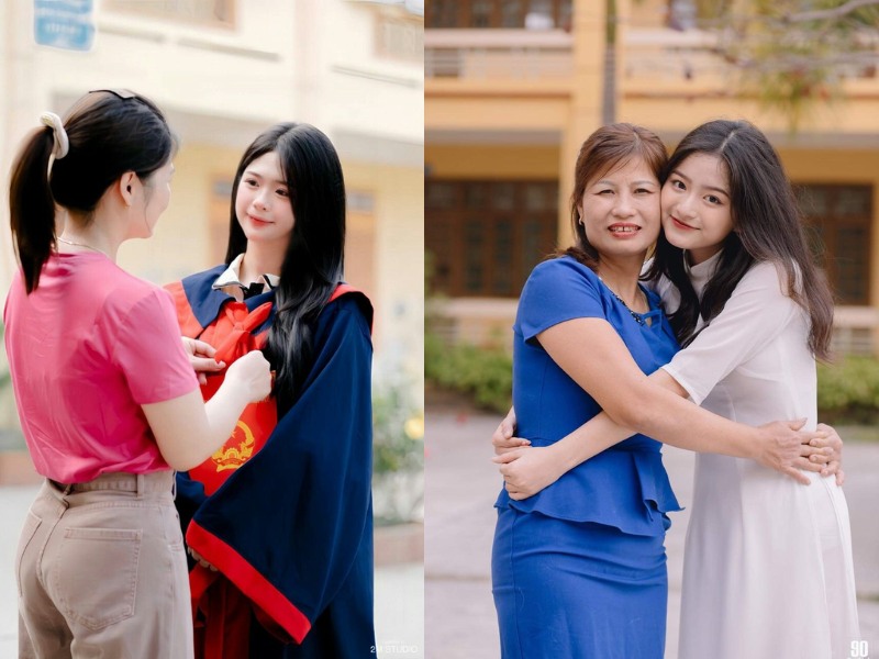 chụp kỷ yếu cùng con mặc gì