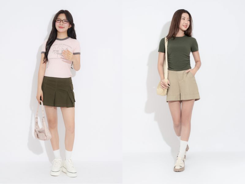 váy màu be đi giày màu gì