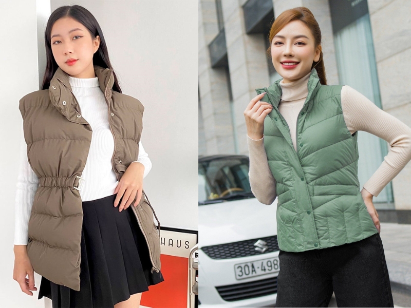 phối đồ với áo khoác gile nữ