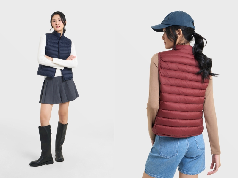 phối đồ với áo khoác gile nữ