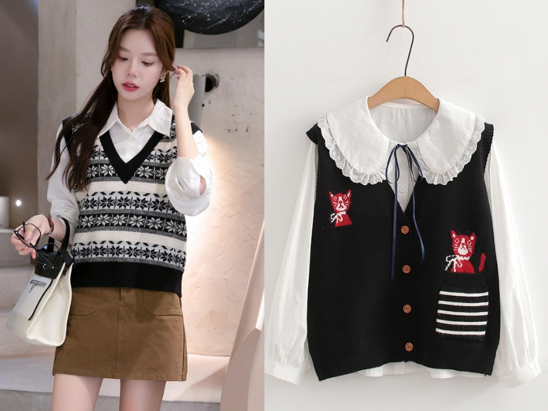 phối đồ với áo khoác gile nữ