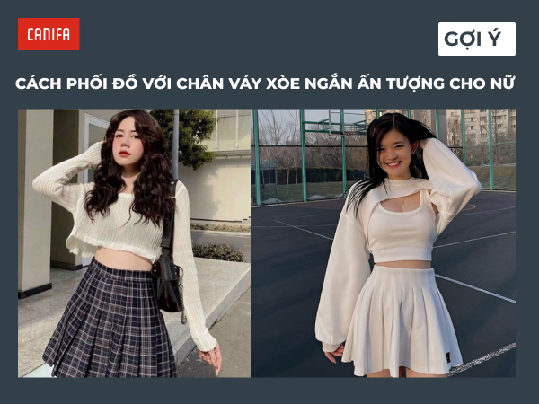 phối đồ với chân váy xòe ngắn