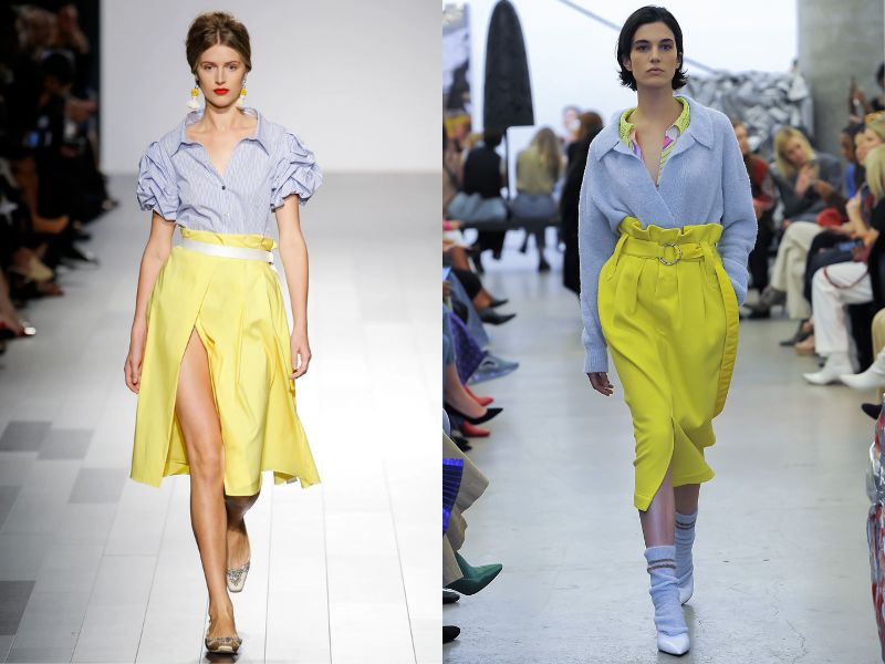 váy vàng phối áo màu gì