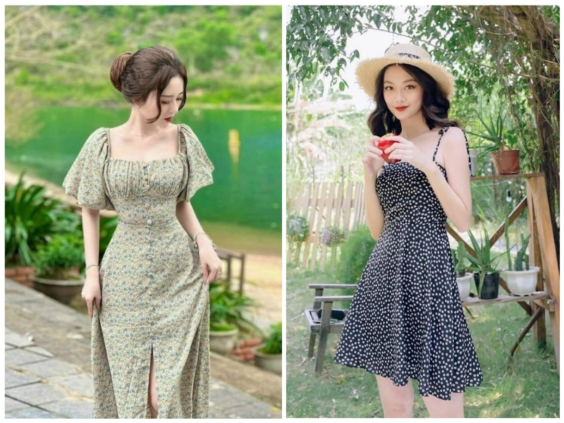 váy hoa nhí cho người thấp