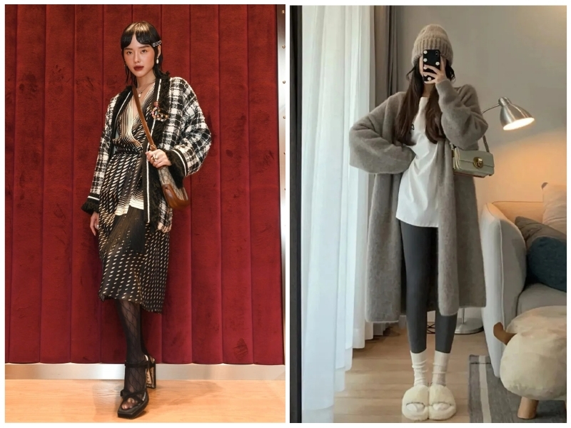 phối phụ kiện cùng cardigan