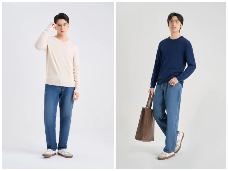 cách phối đồ với áo sweater nam