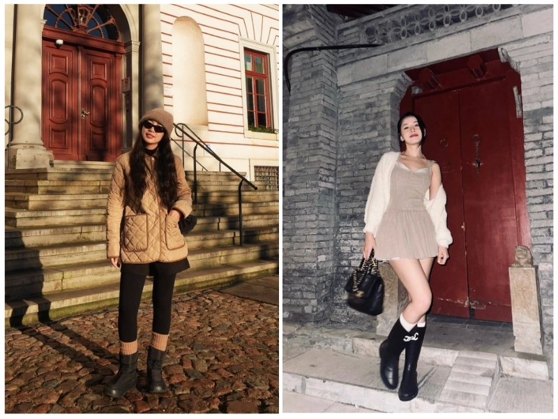 cách phối đồ với tất cao cổ nữ