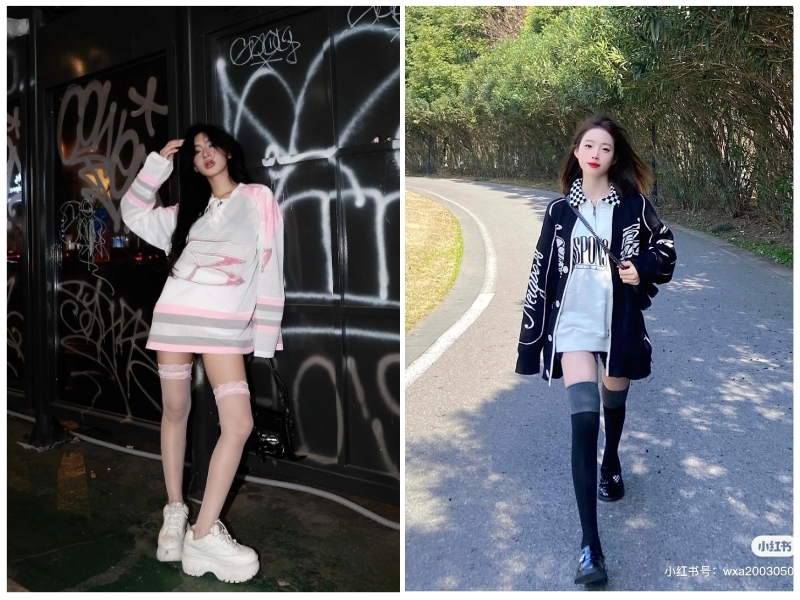 cách phối đồ với tất cao cổ nữ