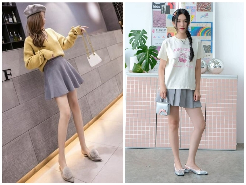 giày màu nude giúp chân dài