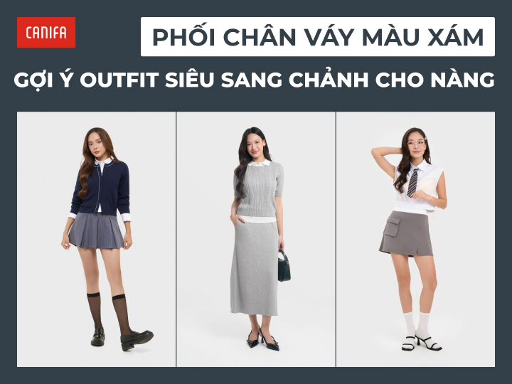 chân váy xám