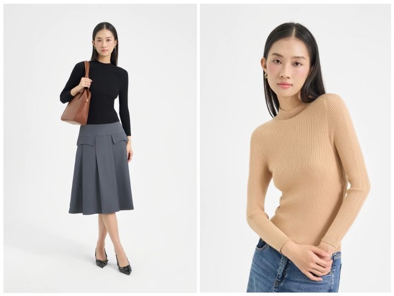 phối đồ với áo sweater nữ