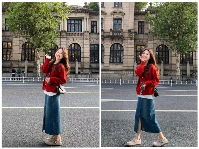 phối đồ với áo sweater nữ