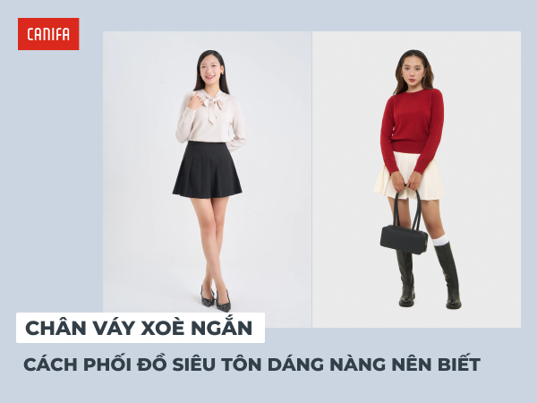 phối đồ với chân váy xoè ngắn