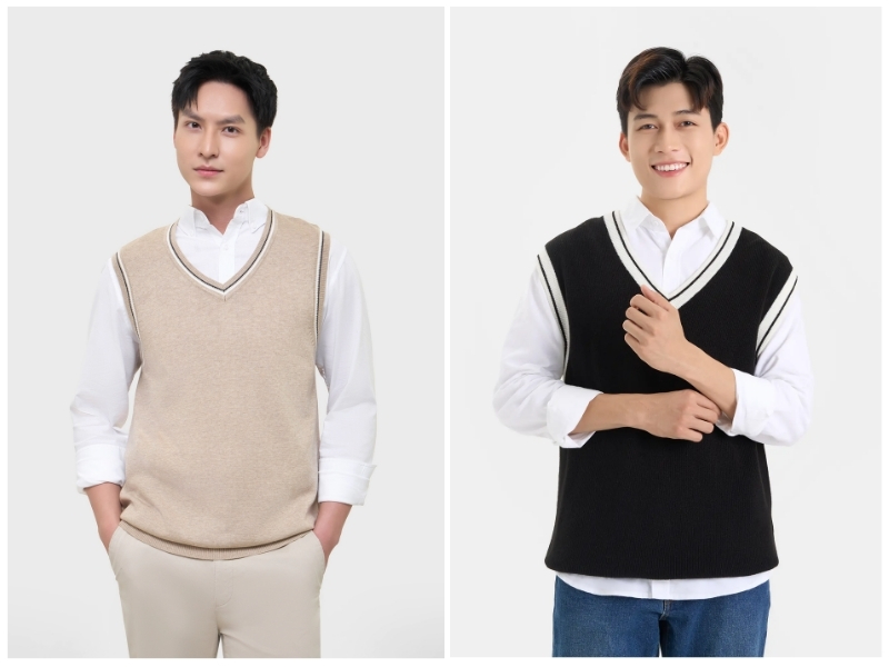 phối đồ với áo gile nam