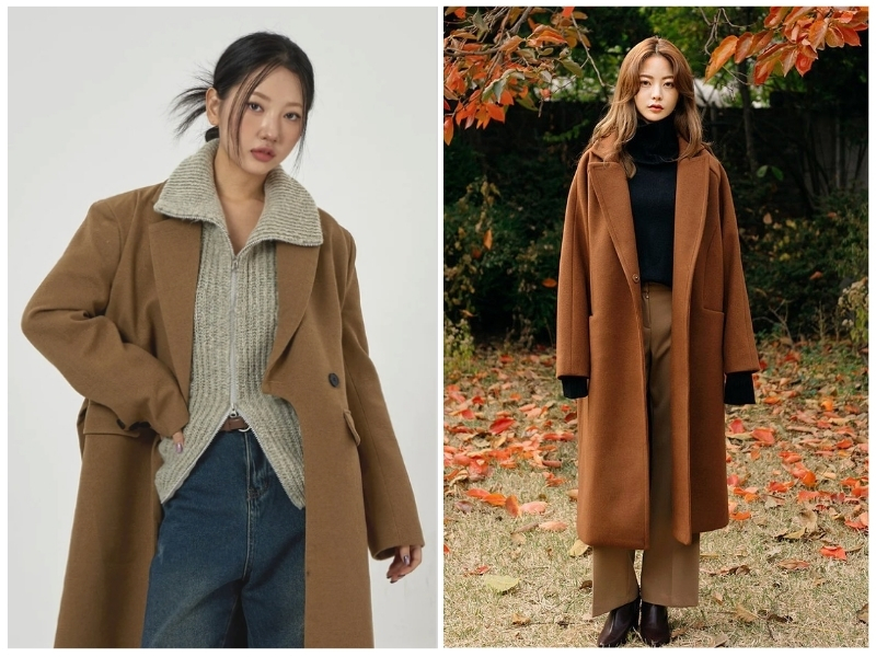 phối đồ với áo khoác dạ dài
