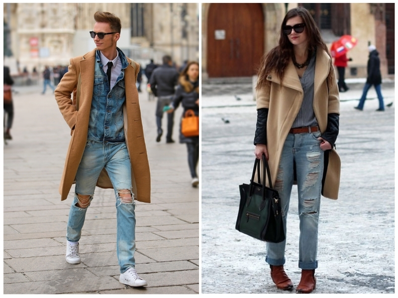phối đồ với áo khoác dạ dài