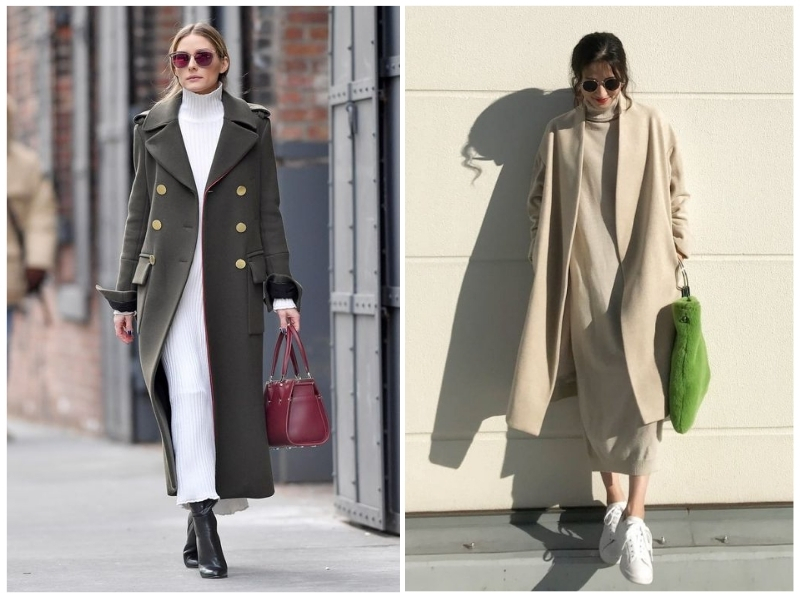 phối đồ với áo khoác dạ dài