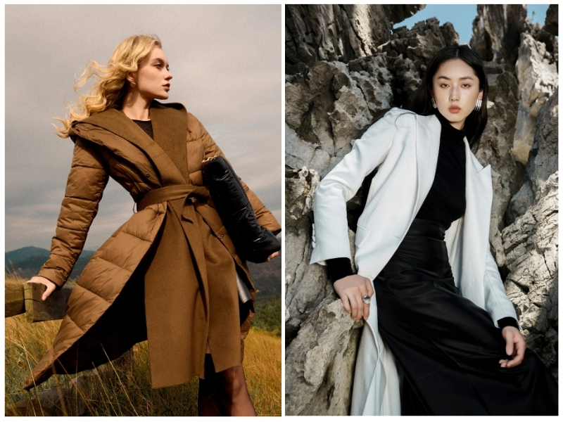 phối đồ với áo khoác dài