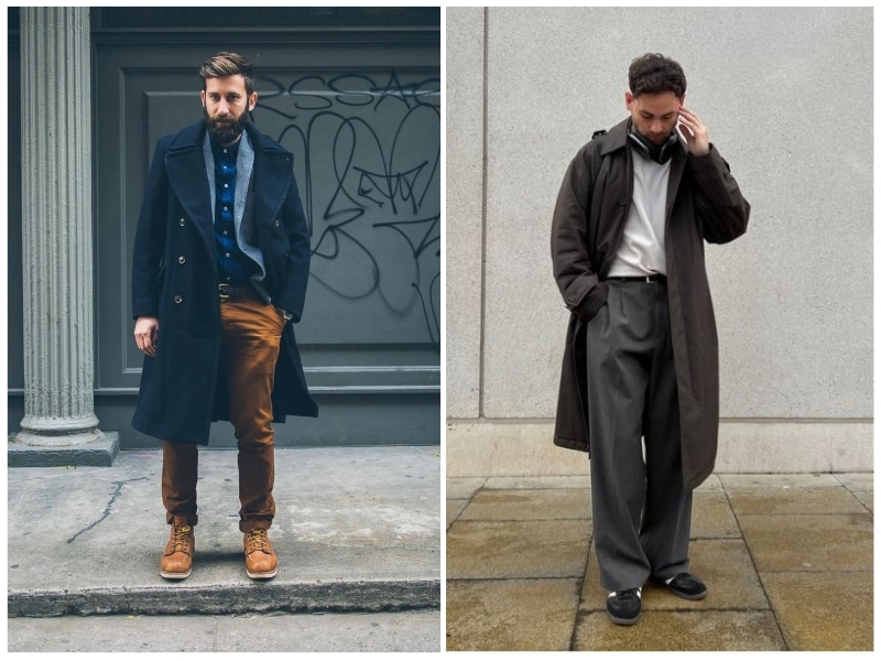phối đồ với áo khoác dài