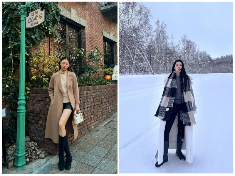 phối đồ với áo khoác dài