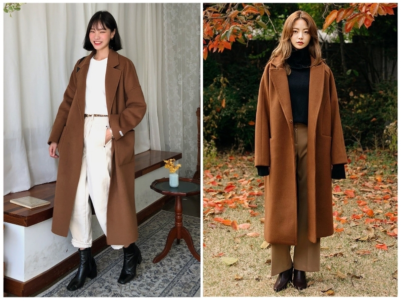 phối đồ với áo khoác dài